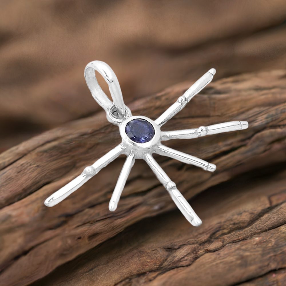 925 Fine Silver Pendants In Iolite Gemstone Jewelry 925SSP323-5