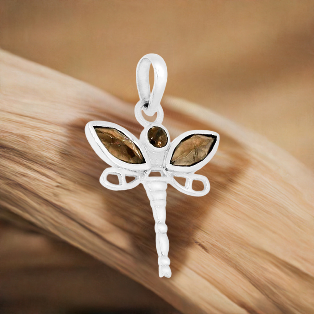 925 Sterling Silver Handmade Pendants In Smokey Gemstone Jewelry 925SSP324-6