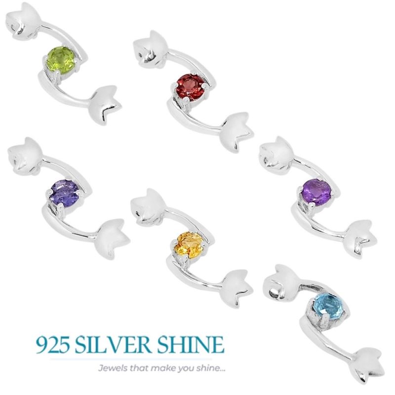 Solid Sterling Silver Handmade Pendants In Blue Topaz Gemstone Jewelry 925SSP326-2_1