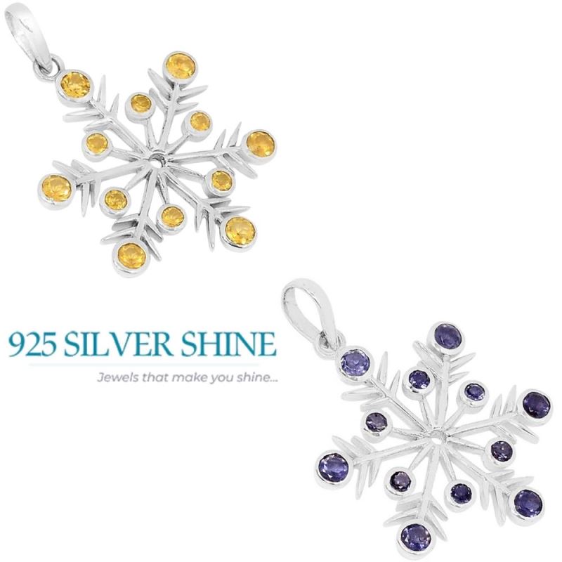 Fine Sterling Silver Pendants In Iolite Gemstone Jewelry 925SSP327-2_3