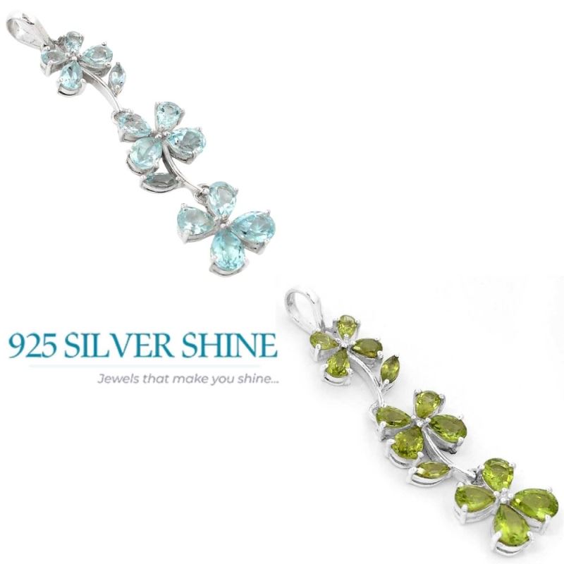 Peridot Gemstone Pendants In Solid Sterling Silver Jewelry 925SSP329-2_3