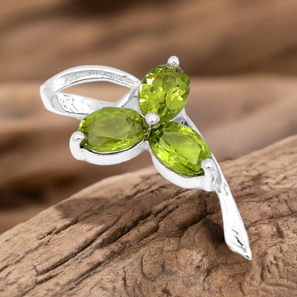 Peridot Gemstone Pendants In 925 Solid Silver Jewelry 925SSP330-2