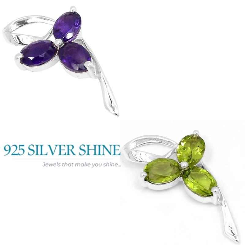 Peridot Gemstone Pendants In 925 Solid Silver Jewelry 925SSP330-2_2
