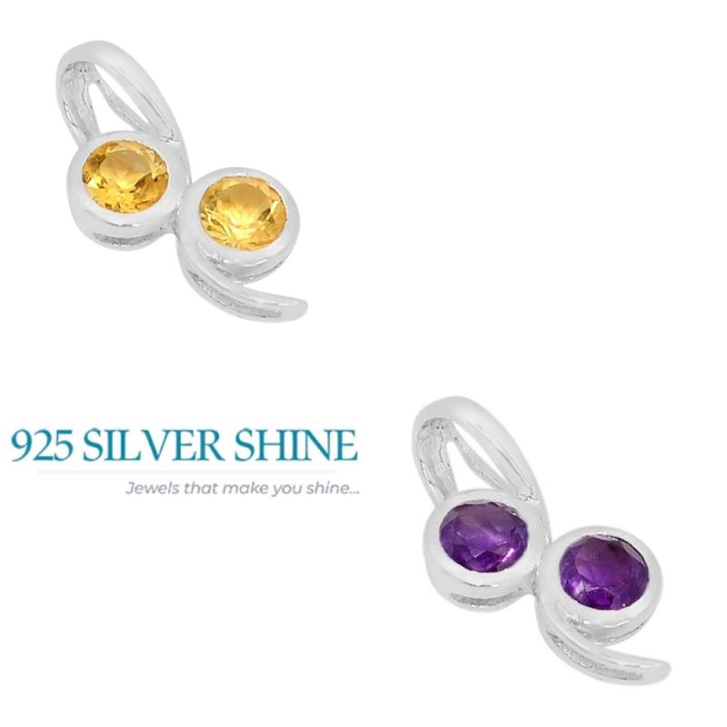 Amethyst Gemstone Pendants In 925 Fine Silver Jewelry 925SSP331-1_2