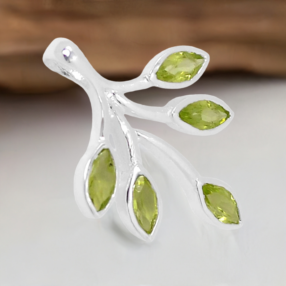 Peridot Gemstone Handmade Pendants In 925 Sterling Silver Jewelry 925SSP337