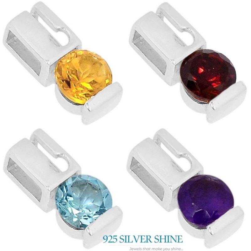 Blue Topaz Gemstone Pendants In Fine Sterling Silver Jewelry 925SSP338-2_2