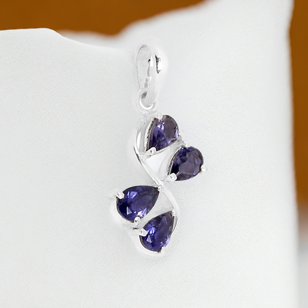 925 Solid Silver Pendants In Iolite Gemstone Jewelry 925SSP339-4