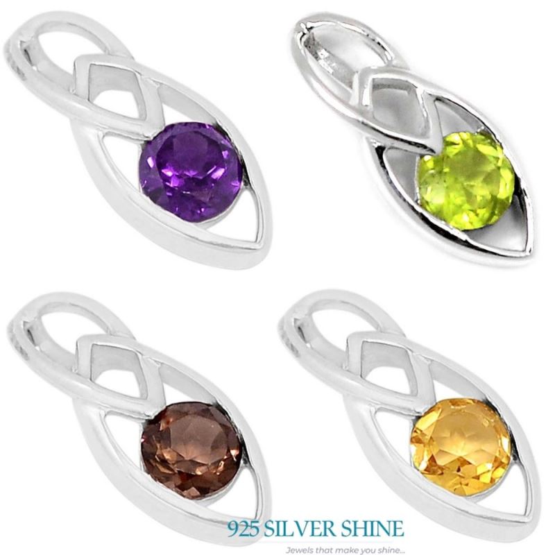 925 Fine Silver Pendants In Peridot Gemstone Jewelry 925SSP341-3_2