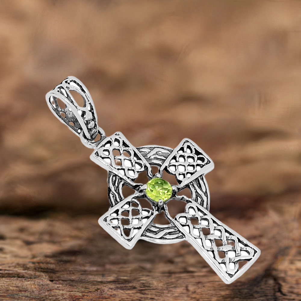 925 Solid Silver Pendants In Peridot Gemstone Jewelry 925SSP342-3