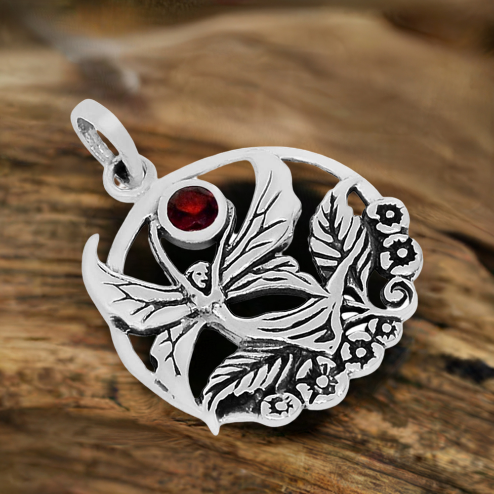 925 Sterling Silver Handmade Pendants In Garnet Gemstone Jewelry 925SSP343-2