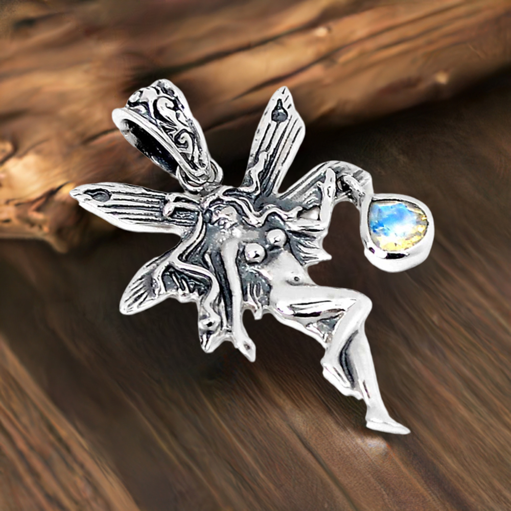 925 Solid Silver Pendants In Rainbow Gemstone Jewelry 925SSP345-5