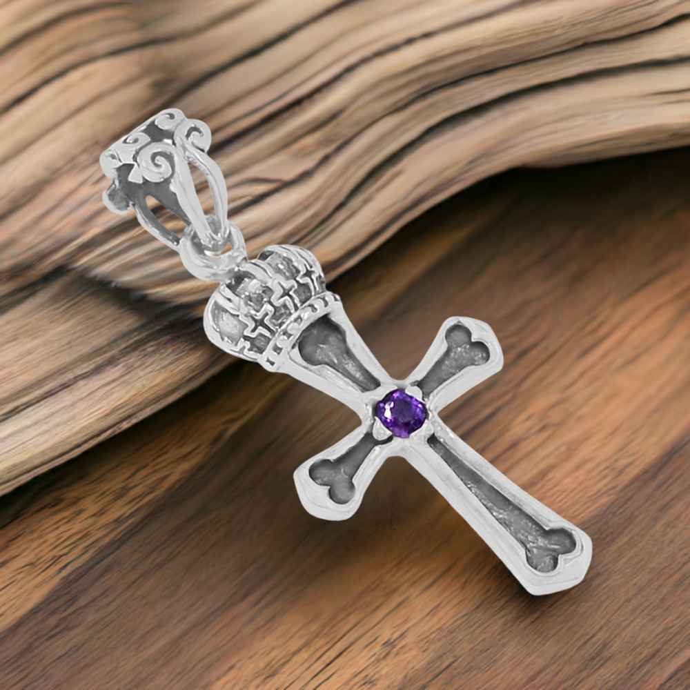 Amethyst Gemstone Pendants In Fine Sterling Silver Jewelry 925SSP347-1