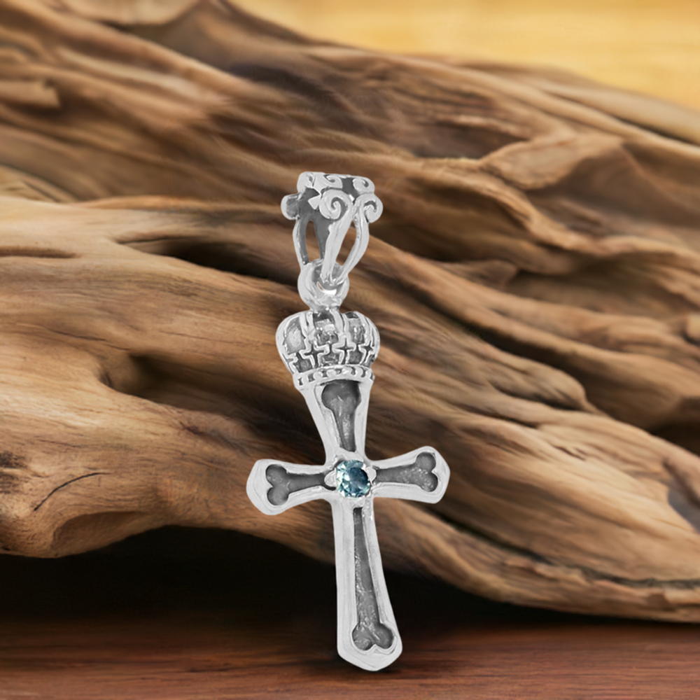 Blue Topaz Gemstone Pendants In 925 Solid Silver Jewelry 925SSP347-2