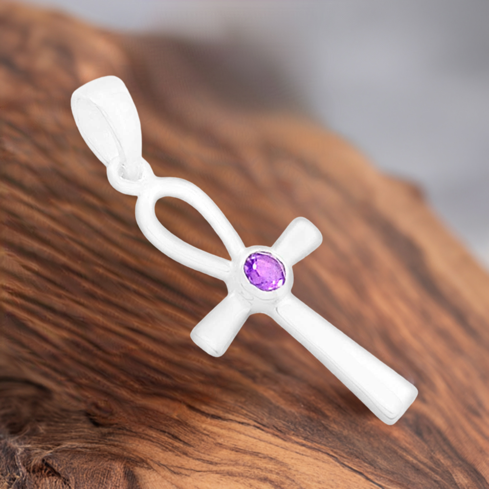 Amethyst Gemstone Pendants In 925 Solid Silver Jewelry 925SSP348-1