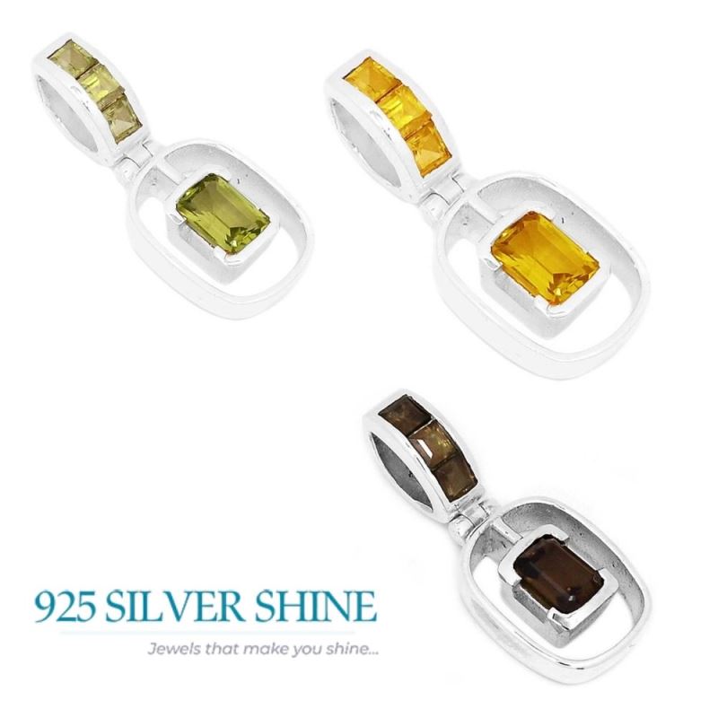 Peridot Gemstone Pendants In Fine Sterling Silver Jewelry 925SSP350-2_3