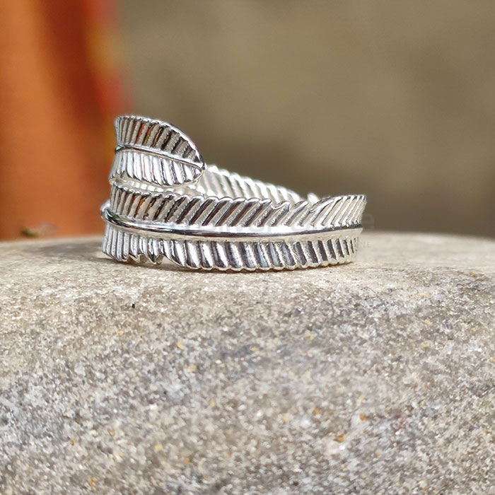 Adjustable Feather Sterling Silver Ring SSR74_1
