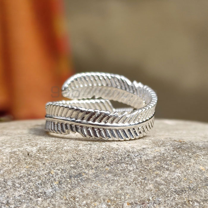 Adjustable Feather Sterling Silver Ring SSR74_2