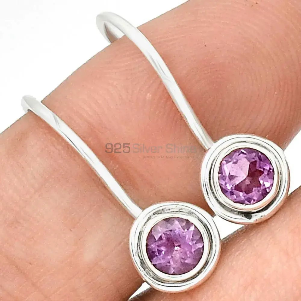 925 Sterling Silver Earrings In Amethyst Gemstone Jewelry 925SE2696_2