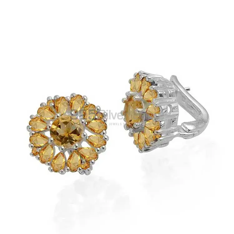 925 Sterling Silver Earrings In Citrine Gemstone Jewelry 925SE988_1