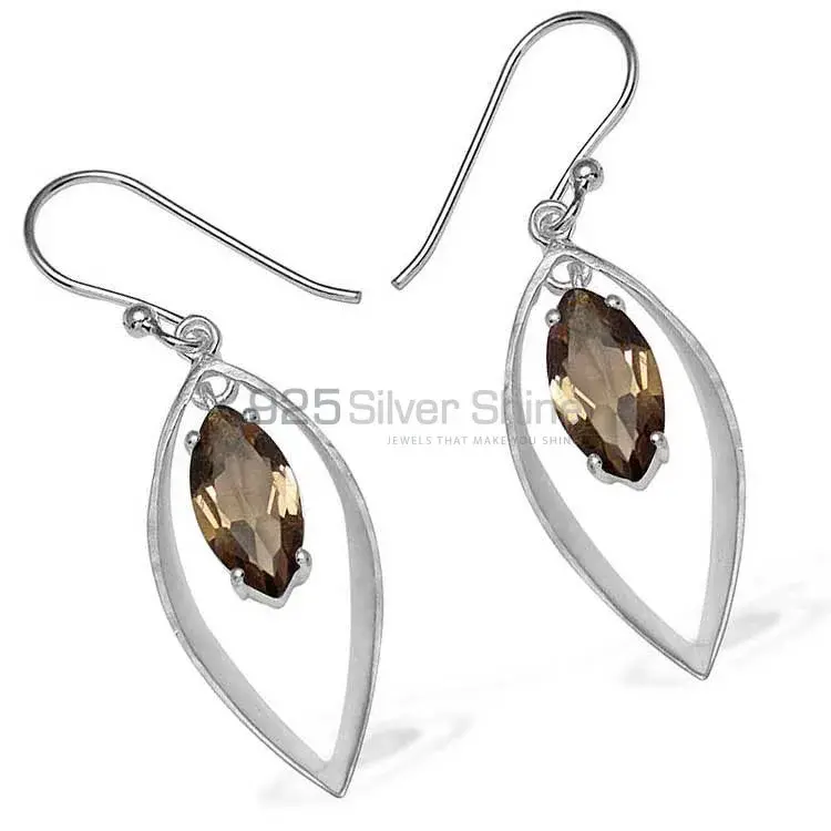 925 Sterling Silver Earrings In Smoky Quartz Gemstone Jewelry 925SE909_1