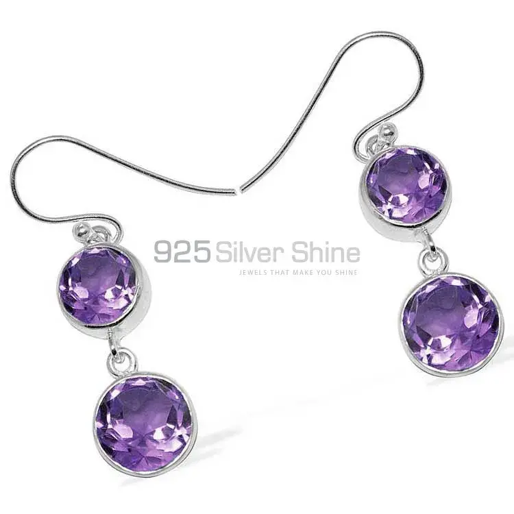 925 Sterling Silver Earrings In Amethyst Gemstone Jewelry 925SE1156_1