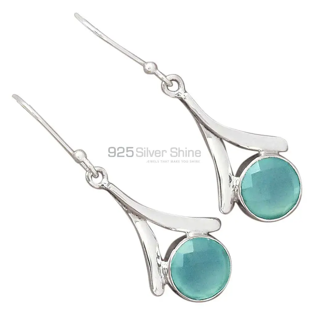 925 Sterling Silver Earrings In Chalcedony Gemstone Jewelry 925SE2160_2