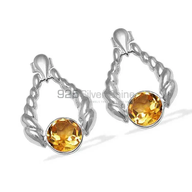 925 Sterling Silver Earrings In Citrine Gemstone Jewelry 925SE1077_1