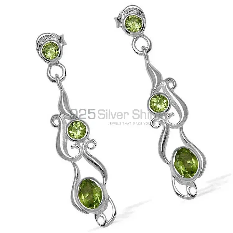 925 Sterling Silver Handmade Earrings In Peridot Gemstone Jewelry 925SE771_1