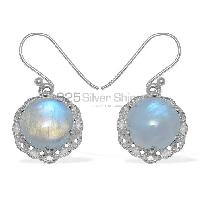 925 Sterling Silver Earrings In Rainbow Moonstone Jewelry 925SE850_0
