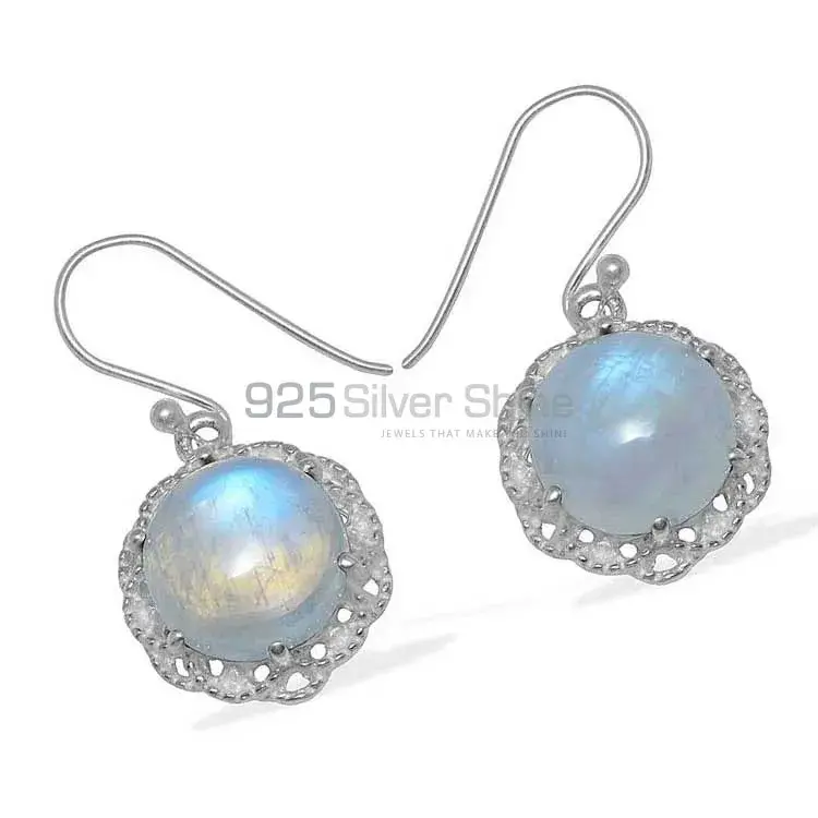 925 Sterling Silver Earrings In Rainbow Moonstone Jewelry 925SE850_1