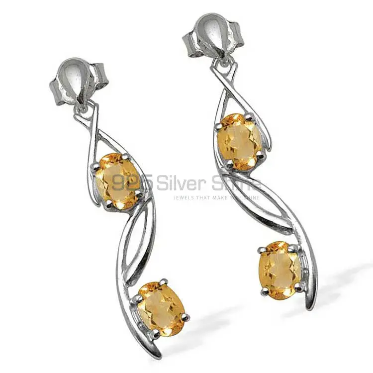 925 Sterling Silver Handmade Earrings In Citrine Gemstone Jewelry 925SE1072_1