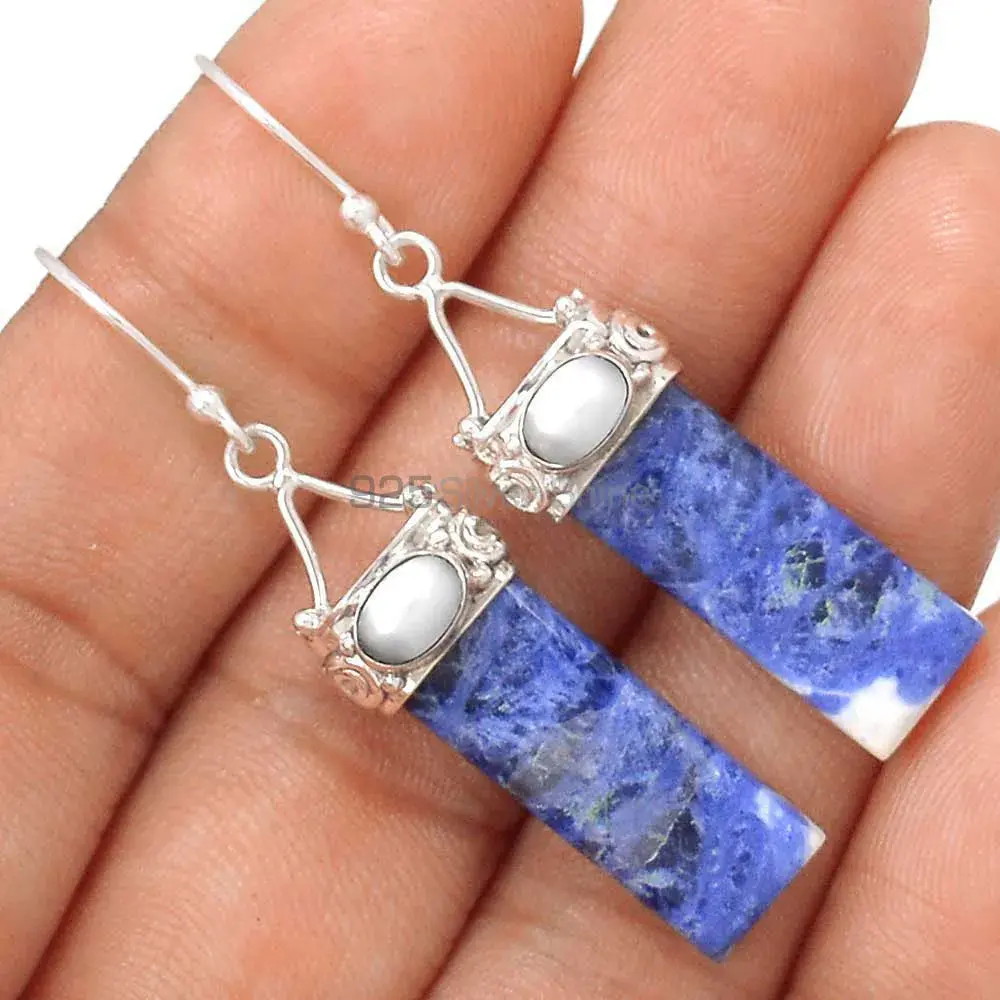 925 Sterling Silver Handmade Earrings In Multi Gemstone Jewelry 925SE3105_1