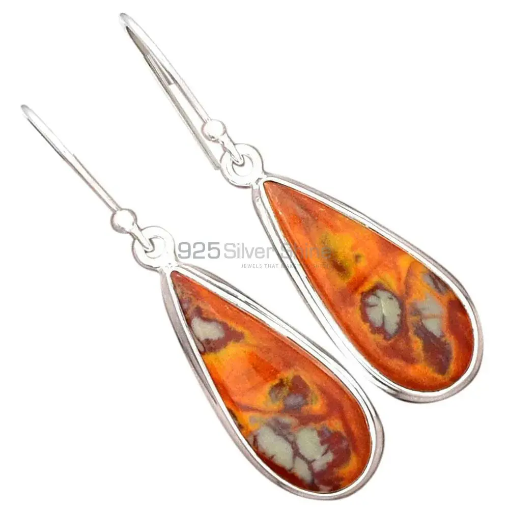 925 Sterling Silver Handmade Earrings In Noreena Jasper Gemstone Jewelry 925SE2323_2