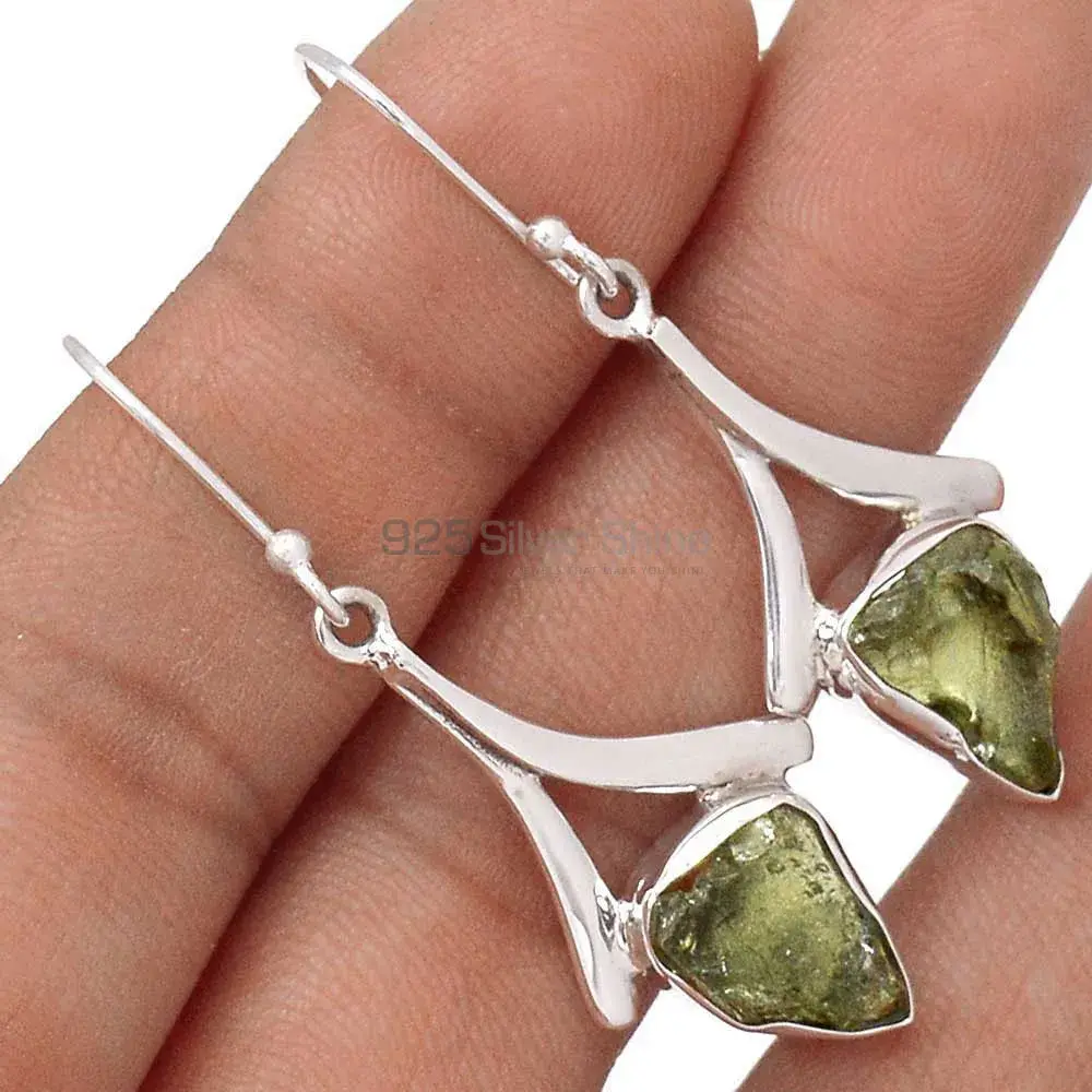 925 Sterling Silver Handmade Earrings In Prehnite Gemstone Jewelry 925SE2165_1