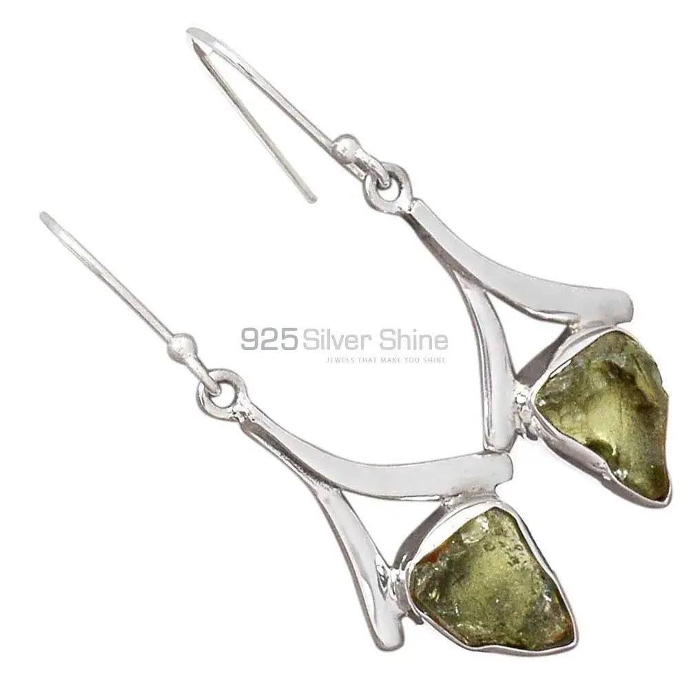 925 Sterling Silver Handmade Earrings In Prehnite Gemstone Jewelry 925SE2165_2