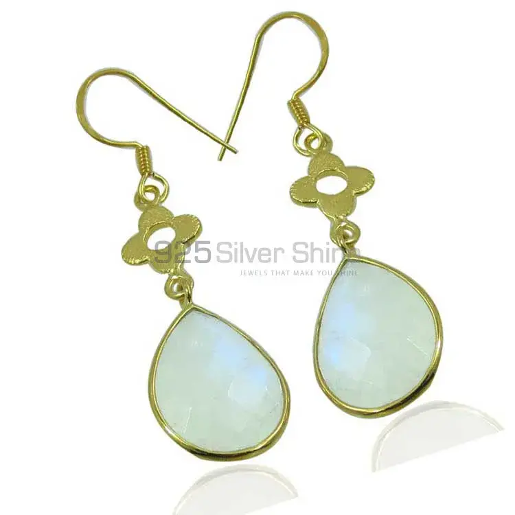 925 Sterling Silver Handmade Earrings In Rainbow Moonstone Jewelry 925SE1906_1