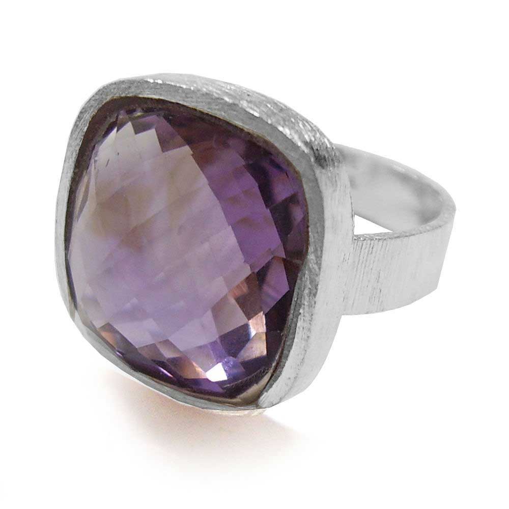 925 Sterling Silver Handmade Rings In Amethyst Gemstone Jewelry 925SR991_0