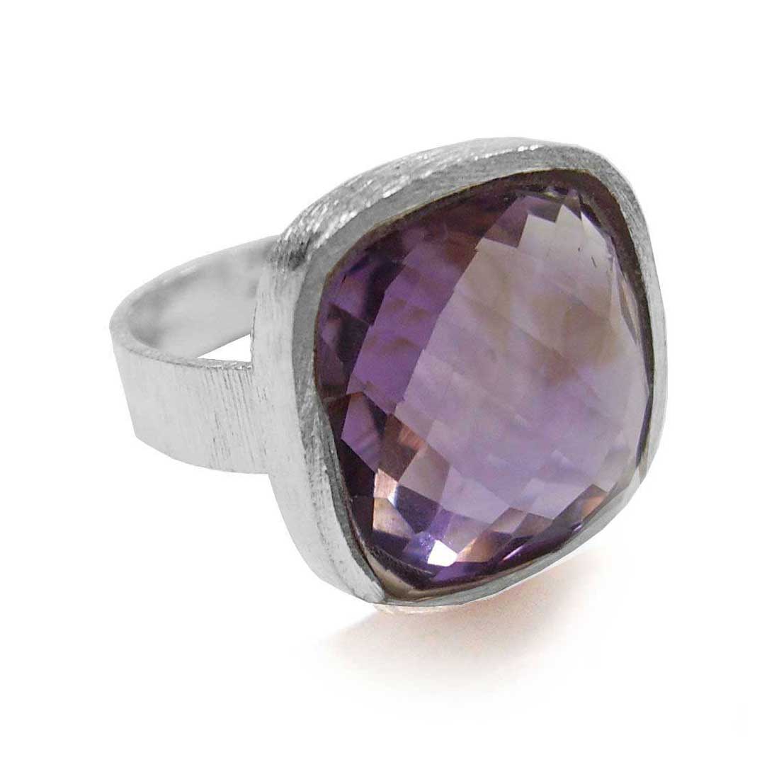 925 Sterling Silver Handmade Rings In Amethyst Gemstone Jewelry 925SR991_1