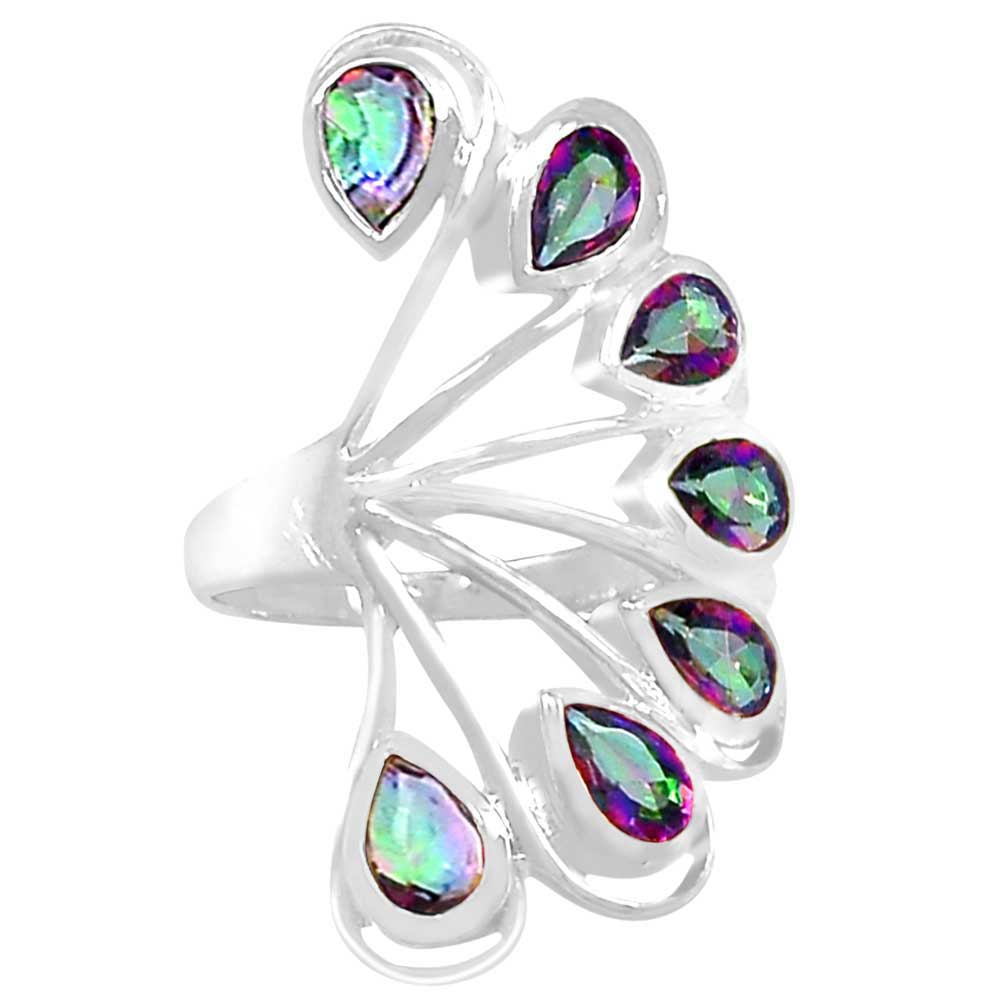 925 Sterling Silver Handmade Rings In Mystic Topaz Gemstone Jewelry 925SR912_0