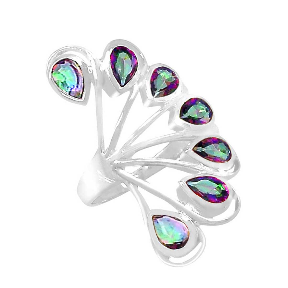 925 Sterling Silver Handmade Rings In Mystic Topaz Gemstone Jewelry 925SR912_1