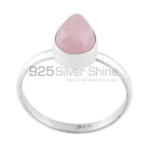 925 Sterling Silver Handmade Rings In Rose Quartz Gemstone Jewelry 925SR3014_1