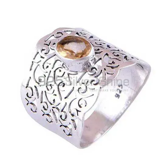 Semi Preciouse Citrine Gemstone Sterling Silver Rings 925SR4086_1