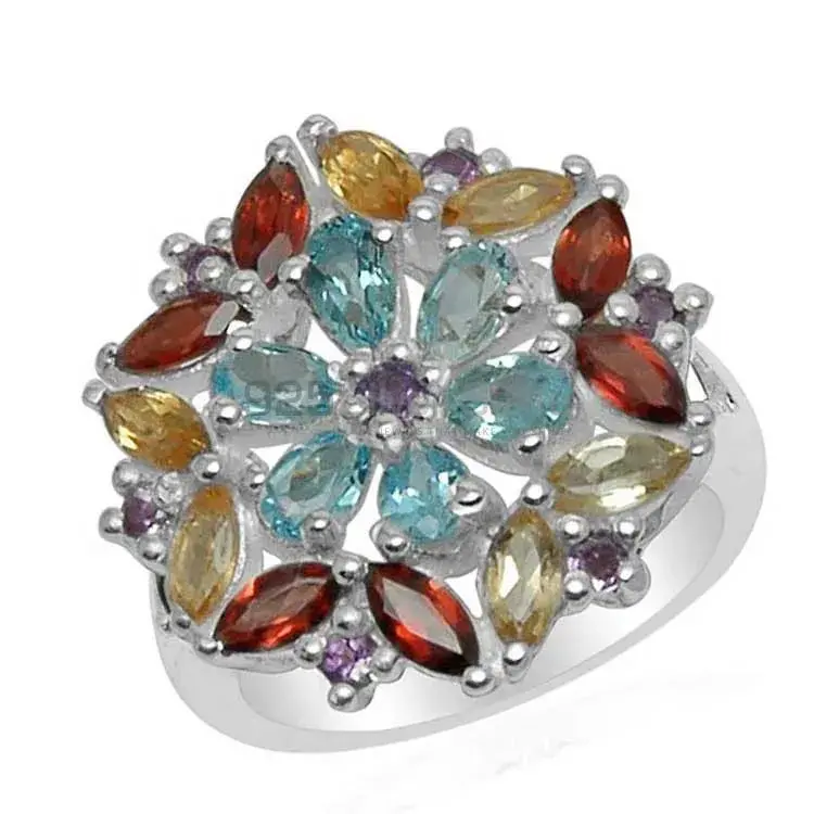 925 Sterling Silver Handmade Rings In Multi Gemstone Jewelry 925SR1590_1