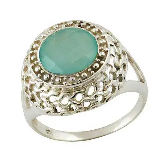925 Sterling Silver Rings In Chalcedony Gemstone Jewelry 925SR3562_1