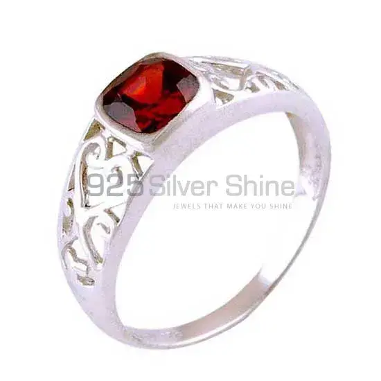Natural Garnet Filigree Design Sterling Silver Rings 925SR4071_0