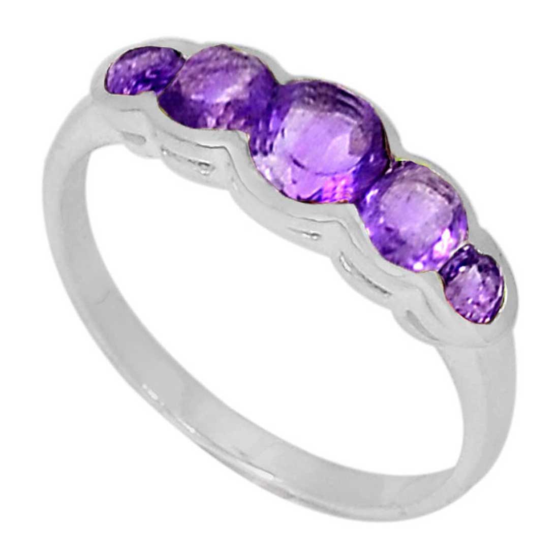 925 Sterling Silver Rings In Amethyst Gemstone Jewelry 925SR902_1