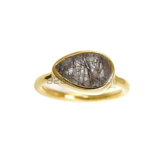 925 Sterling Silver Rings In Black Rutile Gemstone Jewelry 925SR3808_1