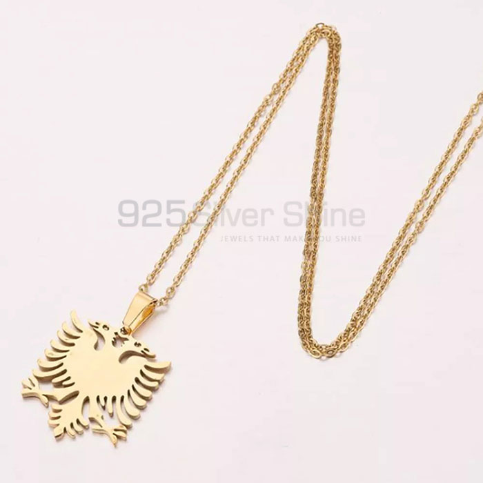 Albanian Eagle Necklace, Animal Minimalist Necklace In 925 Sterling Silver AMN175_0