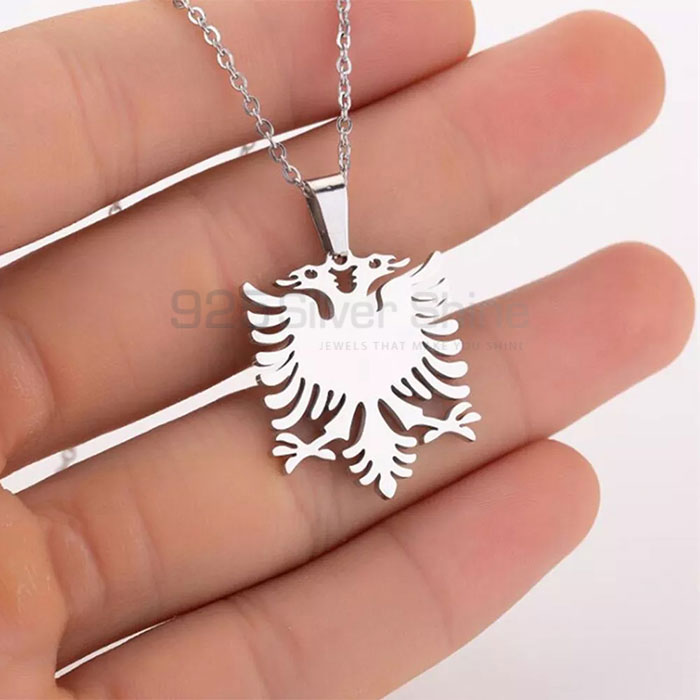Albanian Eagle Necklace, Animal Minimalist Necklace In 925 Sterling Silver AMN175_1