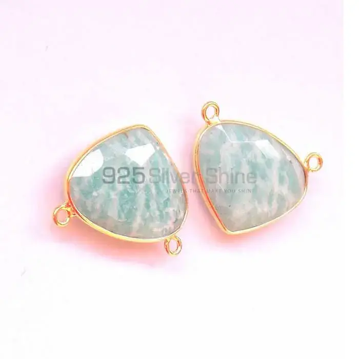 Amazonite Heart Gemstone Double Bail Bezel Sterling Silver Gold Vermeil Gemstone Connector 925GC341_4